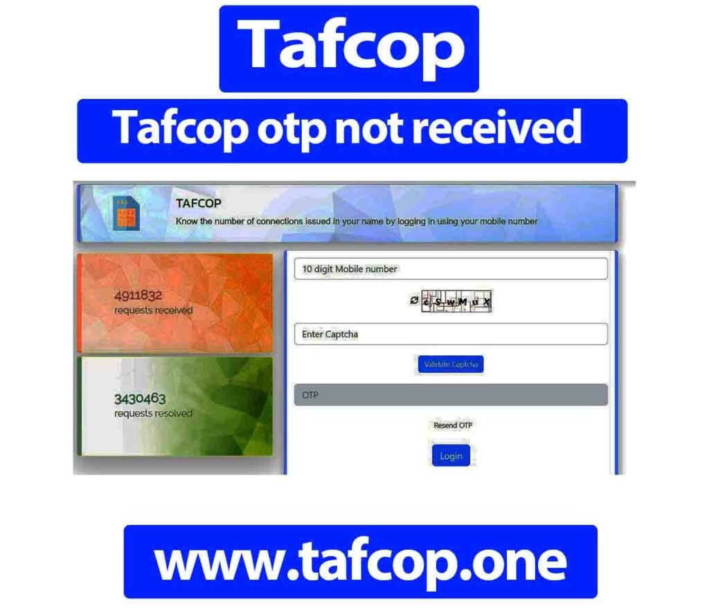 Tafcop otp not received