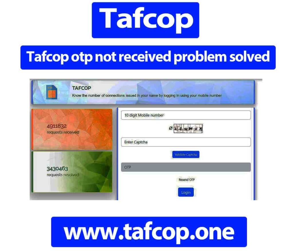 Tafcop otp not received problem solved