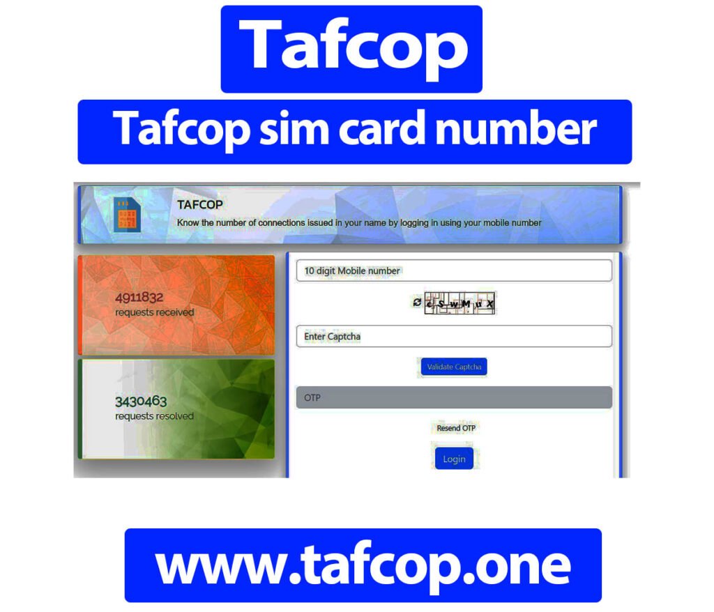 Tafcop sim card number